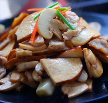 豆腐干蘑菇炒肉片做法