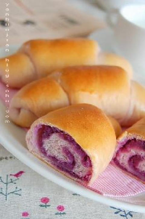 紫薯面包卷做法