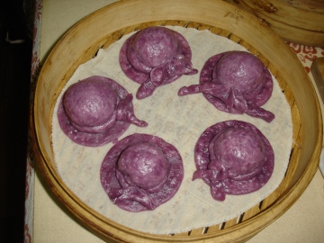 紫薯草帽馒头做法