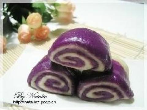 团年菜主食：紫薯花卷做法