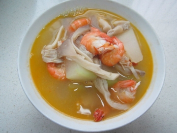 冬瓜平菇虾汤做法