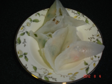 三角水晶虾仁饺子做法