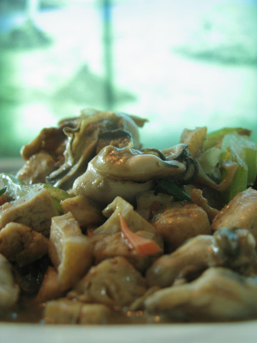 海蛎鲜蘑豆腐做法
