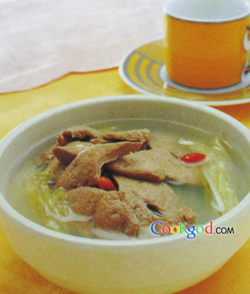 大白菜猪肝汤做法