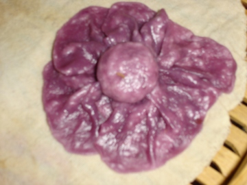 紫薯花朵馒头做法