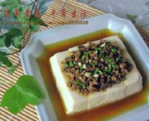 榄菜肉末蒸豆腐做法