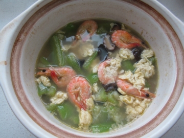 丝瓜鲜虾蛋汤做法