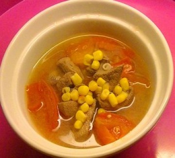 番茄玉米猪肝汤做法