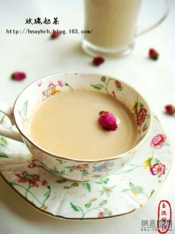 玫瑰奶茶做法