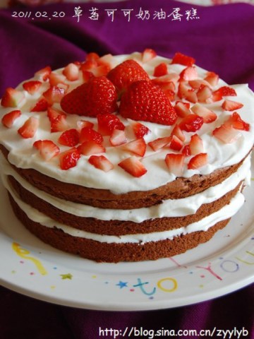 草莓可可奶油蛋糕做法