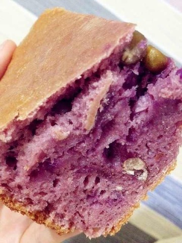 全麦酥皮紫薯蜜豆面包做法