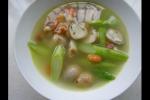 小吃 芦笋草菇虾汤