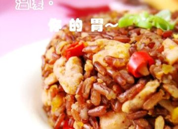 南瓜鸡肉红米饭做法