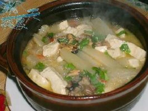 淡菜萝卜豆腐汤做法