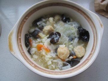 白菜鱼丸汤做法