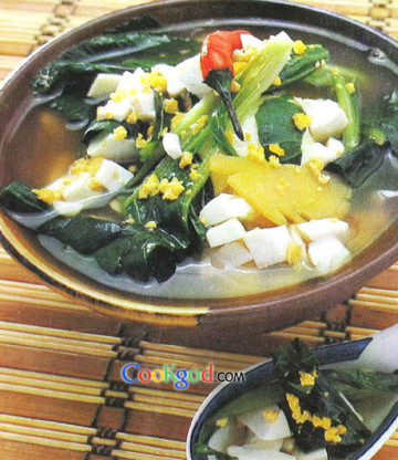 青菜咸鸭蛋汤做法