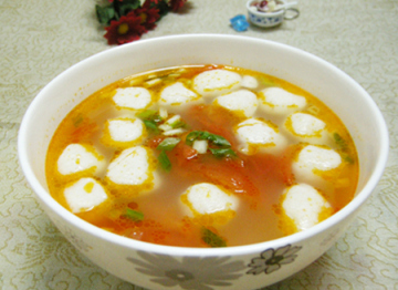 番茄生姜鱼丸汤做法