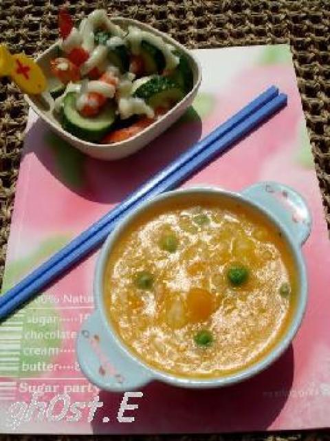营养粥+翡翠沙拉虾做法