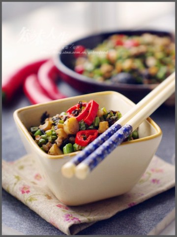 笋丁榄菜豇豆做法