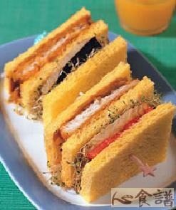 印度咖哩鱼排三明治做法