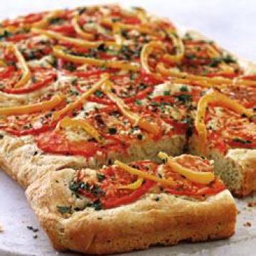 西红柿甜椒扁面包做法