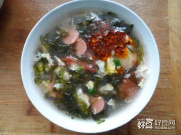 紫菜火腿肠香菇汤（美味又健康)做法