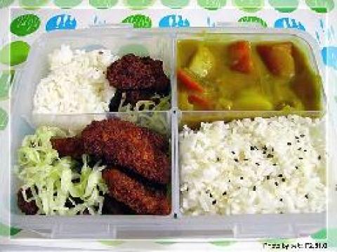 盒饭:蔬菜咖喱＋炸猪排做法