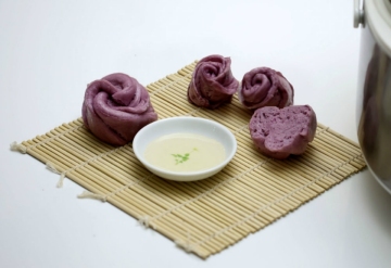 紫薯玫瑰花馒头做法