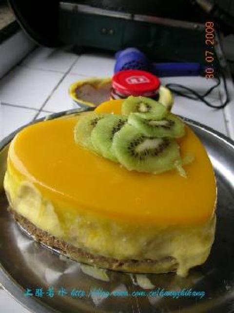 芒果冻乳酪蛋糕做法