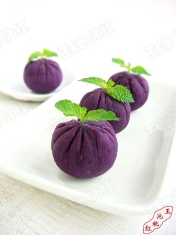 紫薯茶巾绞做法