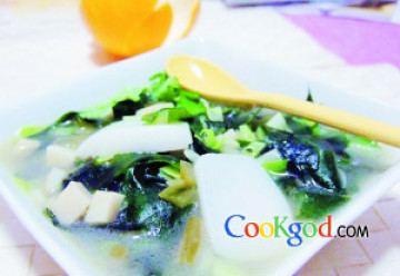 青菜海带年糕汤&韩式年糕汤做法