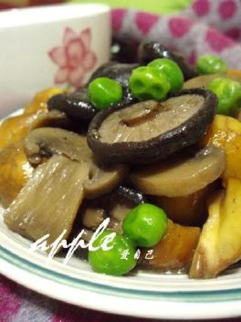板栗青豆炒双菇做法