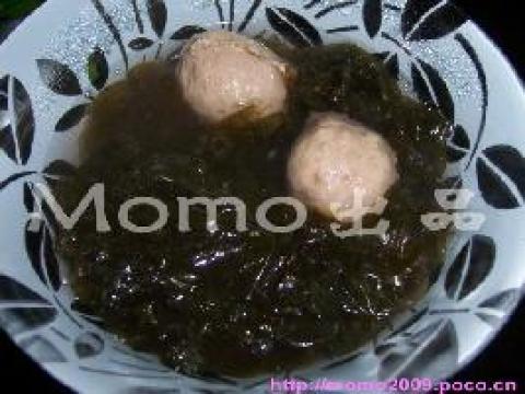 虾米紫菜牛丸汤做法