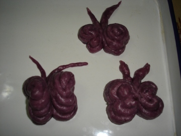 紫薯蝴蝶馒头做法