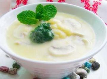 西兰花洋菇奶油浓汤做法