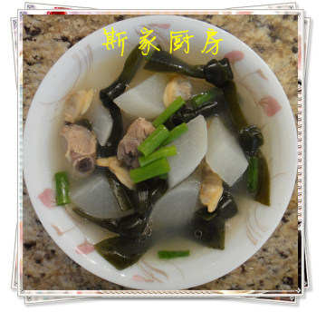 蛤蜊肉海带排骨萝卜汤做法