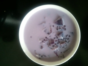 紫薯牛奶西米露做法