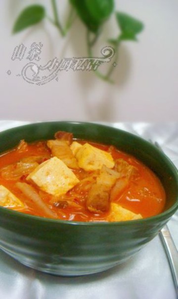 辣白菜豆腐汤做法