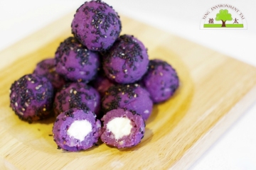 紫薯芝麻奶球做法