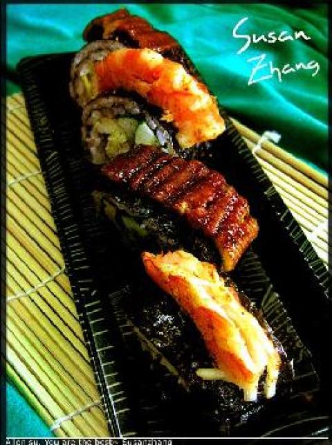 鳗鱼煎虾寿司做法