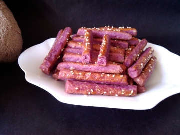 芝麻紫薯饼干棒--零食做法