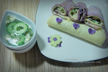紫薯卷蛋饼做法