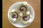 小吃 紫薯绿茶蛋糕卷