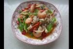 海鲜 平菇青椒虾