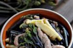 小吃 笋肉炒蕨菜