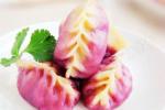 小吃 紫薯柳叶蒸饺