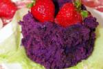 小吃 椰香草莓紫薯糕