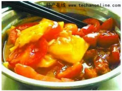 天津红桥小吃 炒番茄鸡片